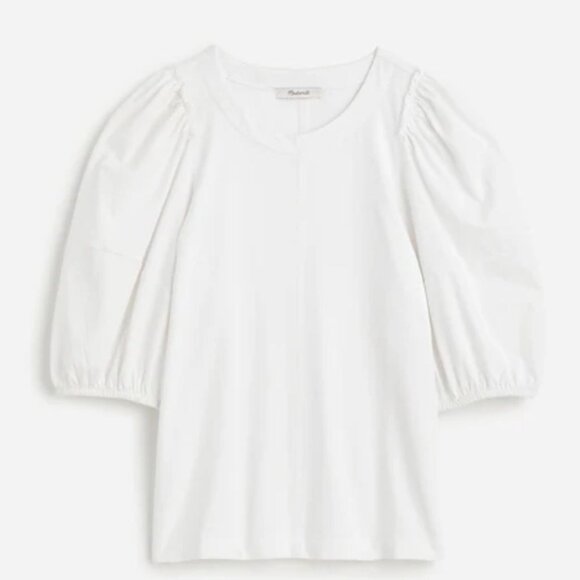 NWT Madewell White Puff-Sleeve Tee - Size: Extra Small - Picture 7 of 10